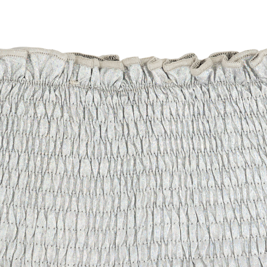 Silver Metallic Ruffle Shorts