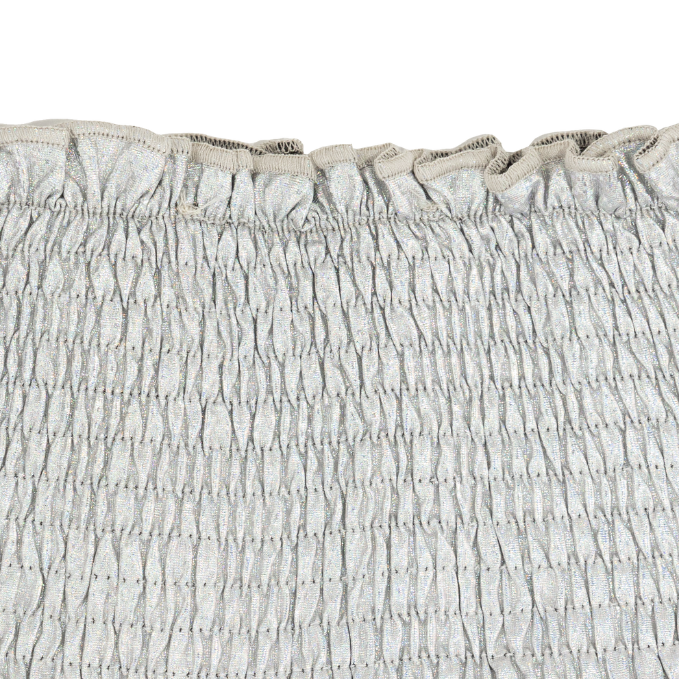 Silver Metallic Ruffle Shorts