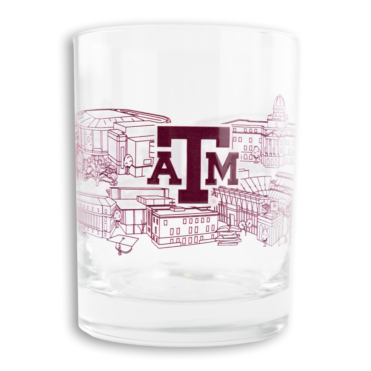 Texas A&M Campus Whiskey Glass