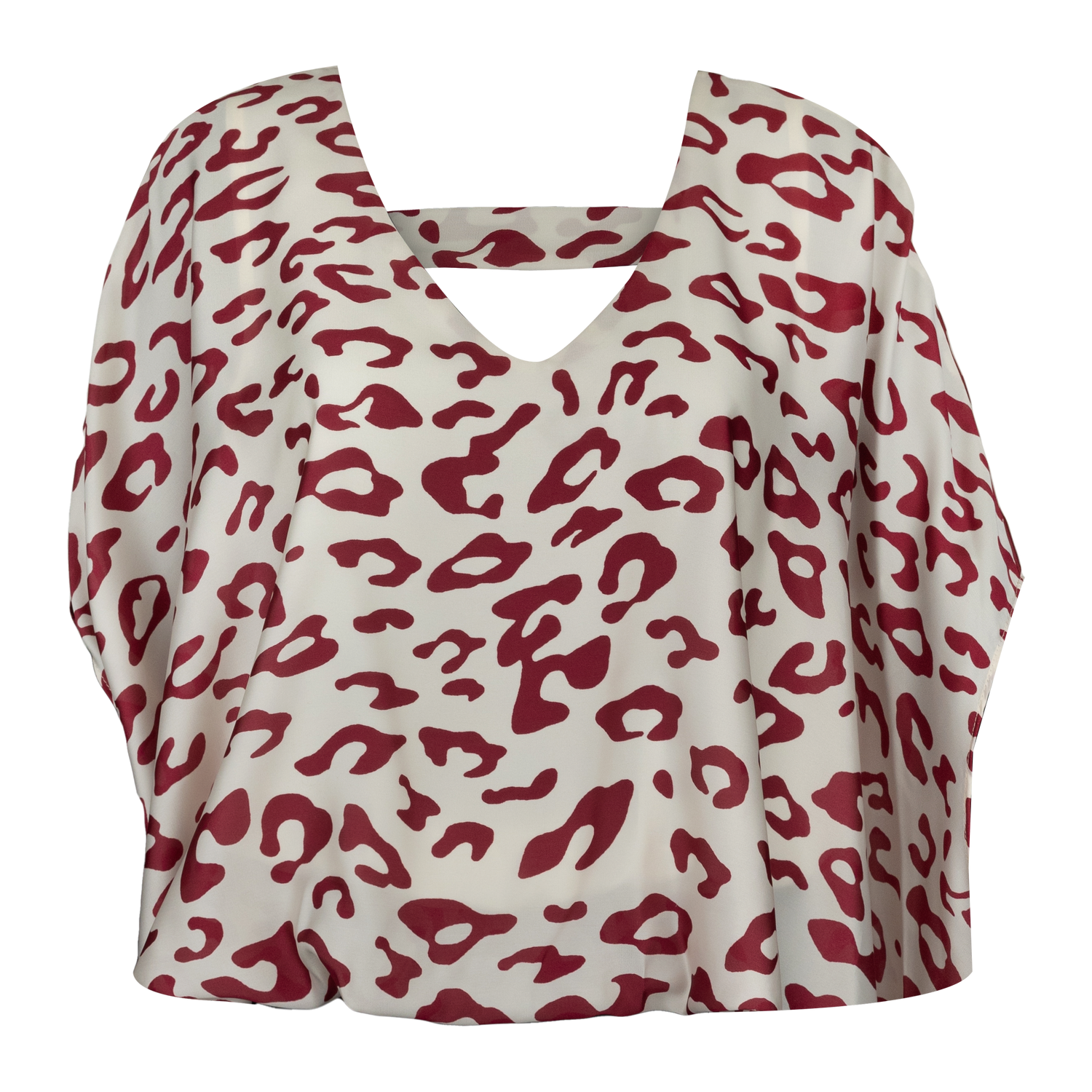 Maroon Leopard Caftan Top