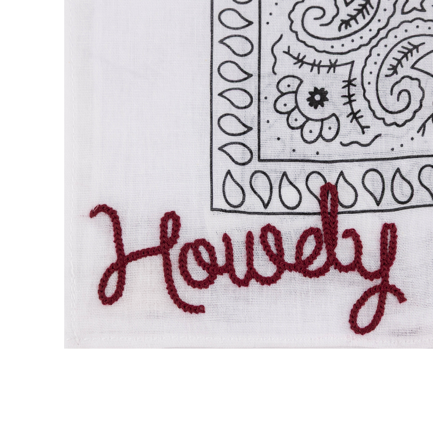 Howdy Embroidered Layerz Bandana Frilly - White