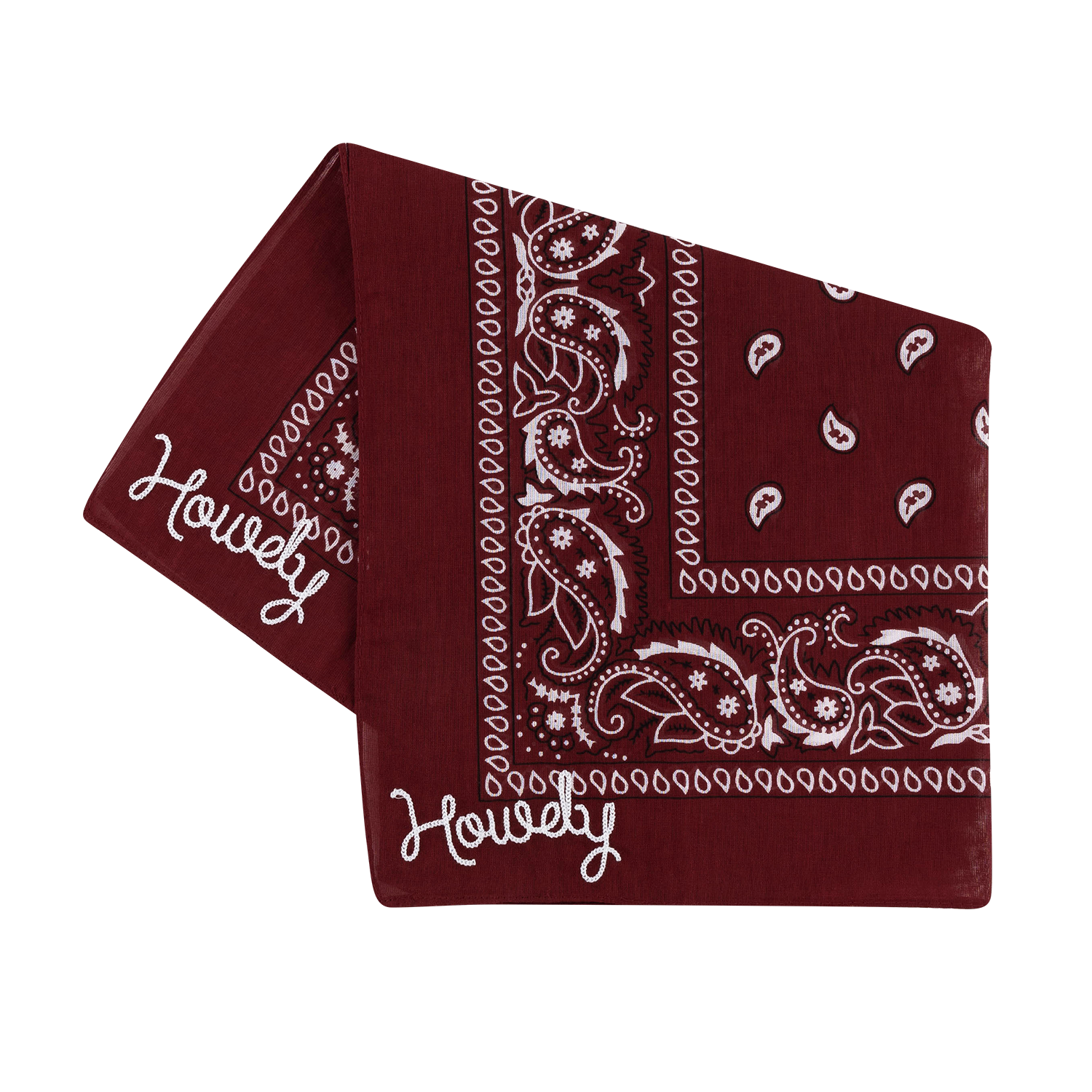 Layerz Howdy Embroidered Bandana Frilly - Maroon