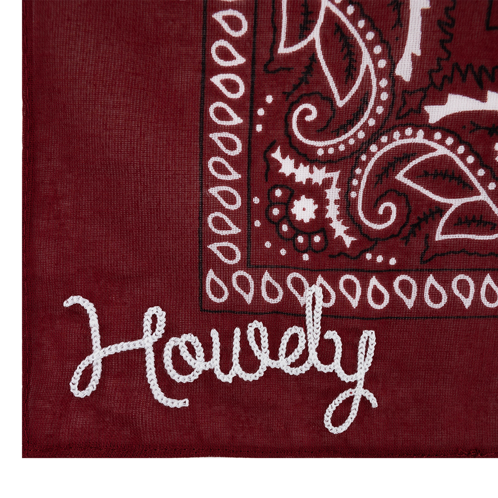 Layerz Howdy Embroidered Bandana Frilly - Maroon
