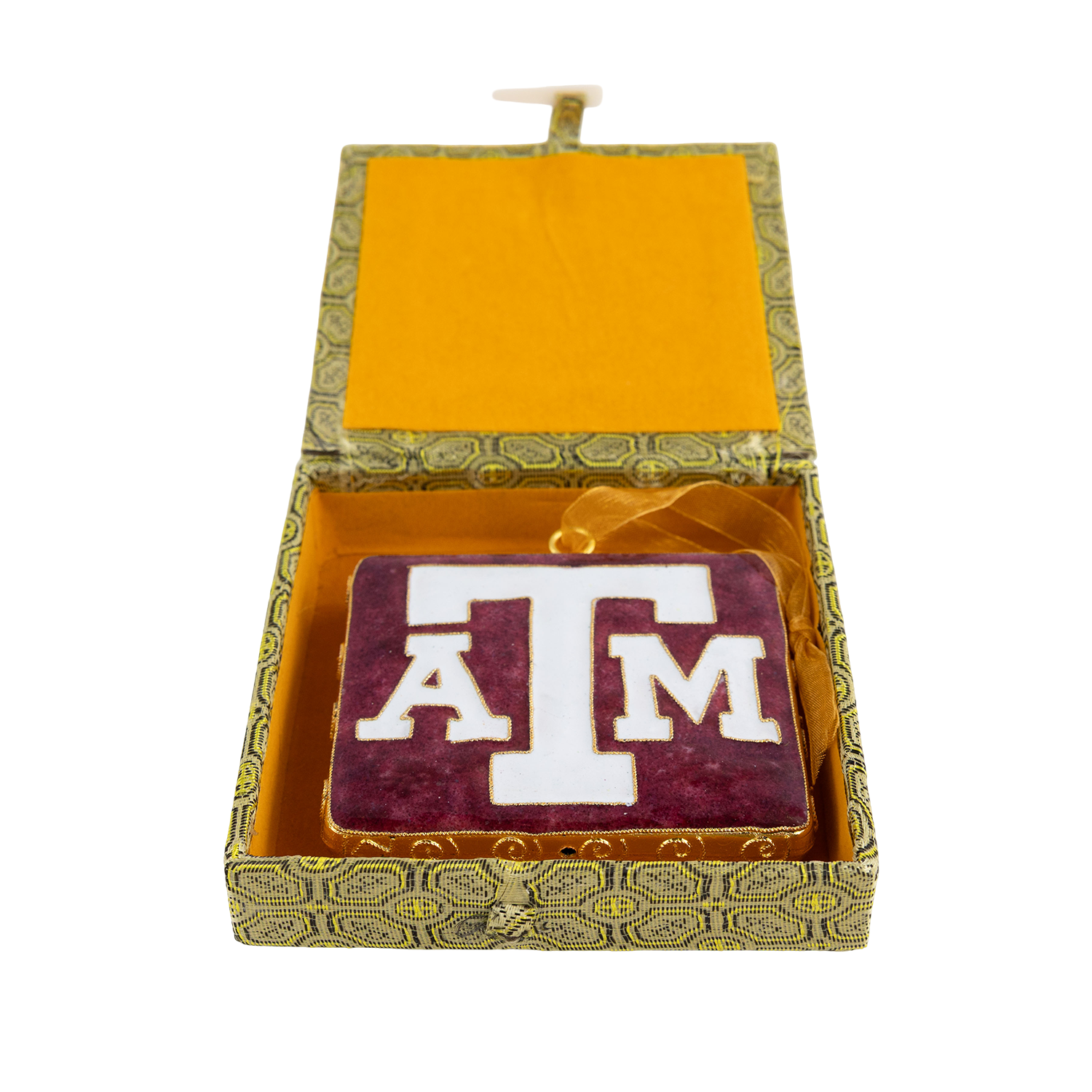 Texas A&M Kitty Keller Square Maroon & White Ornament