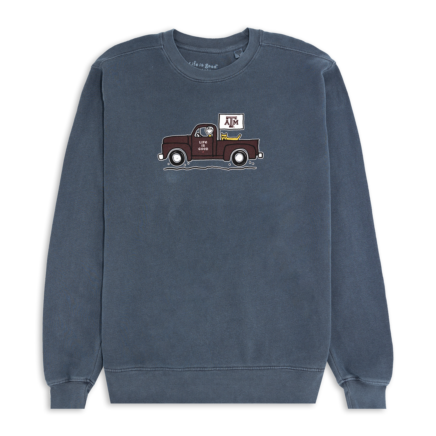 Texas A&M Life is Good Jake Old Truck Indigo Sweatshirt