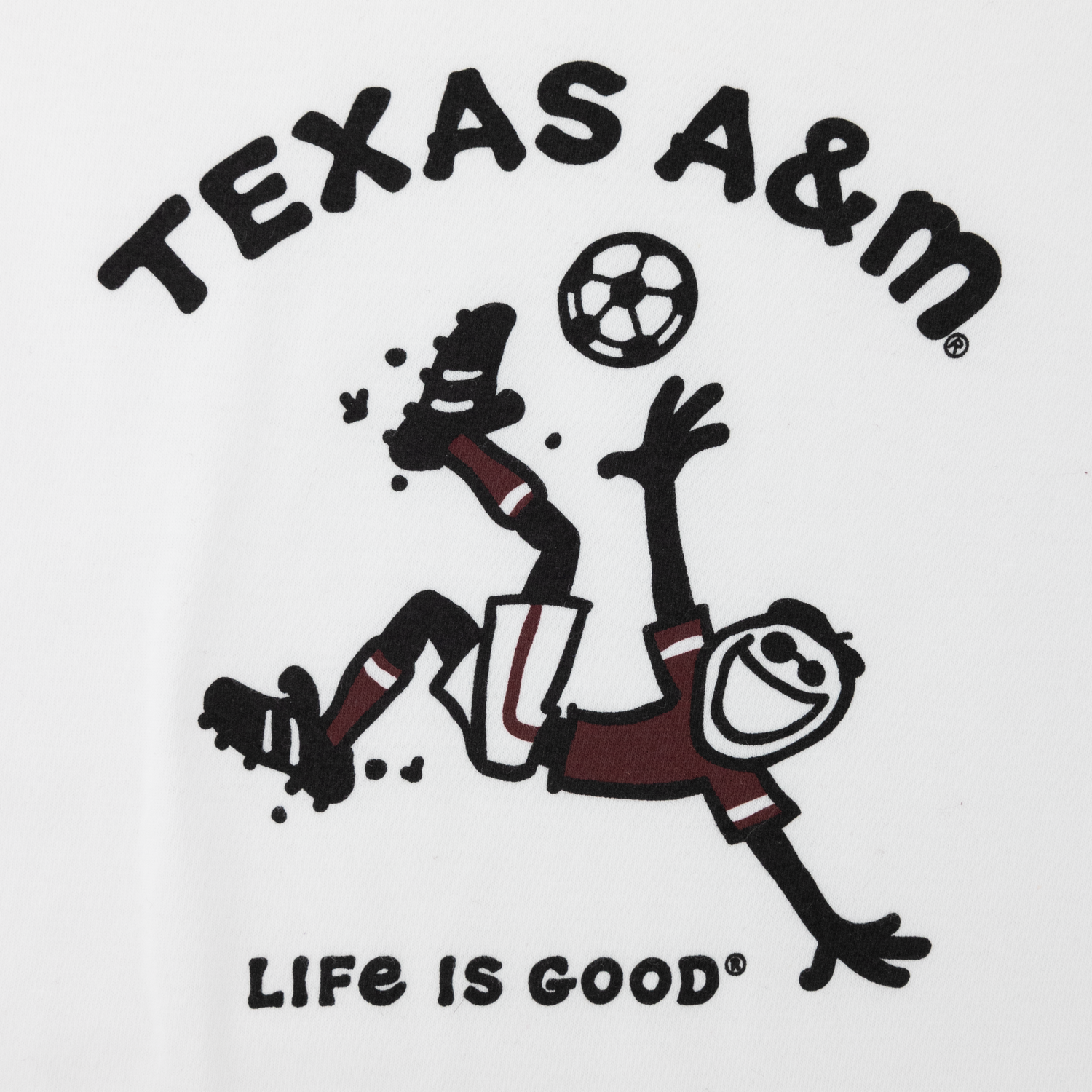 Texas A&M Life is Good Jake Soccer White T-Shirt