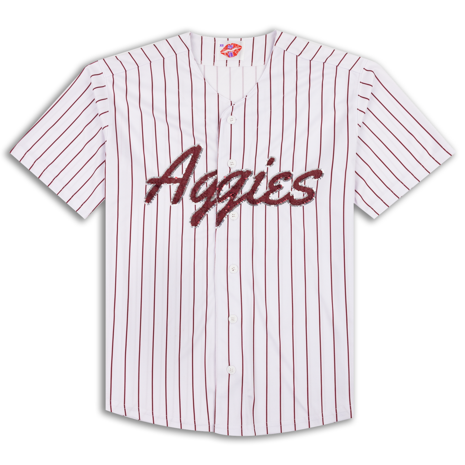 Aggies Sparkle Baseball Jersey XS / White