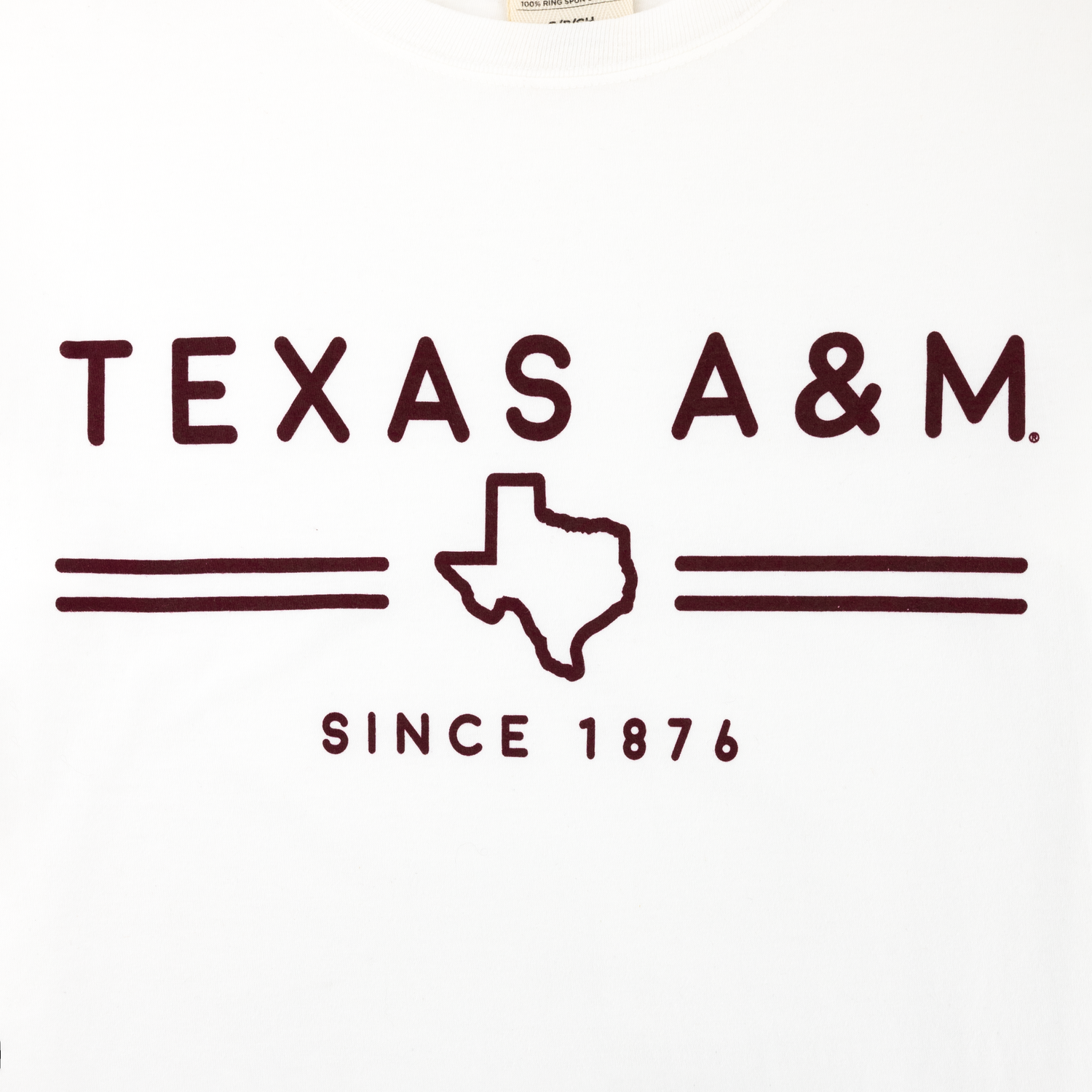 Texas A&M Simple Lonestar State White T-Shirt