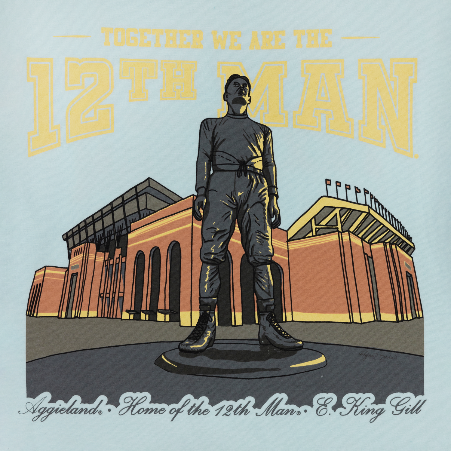 Texas A&M 12th Man Statue T-Shirt