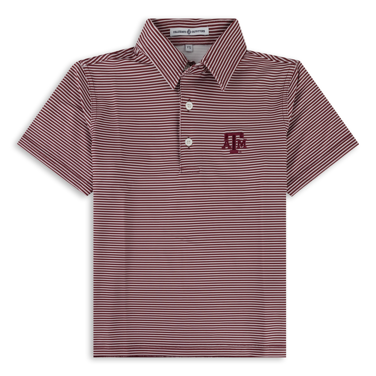 Texas A&M Youth Maroon Striped Polo