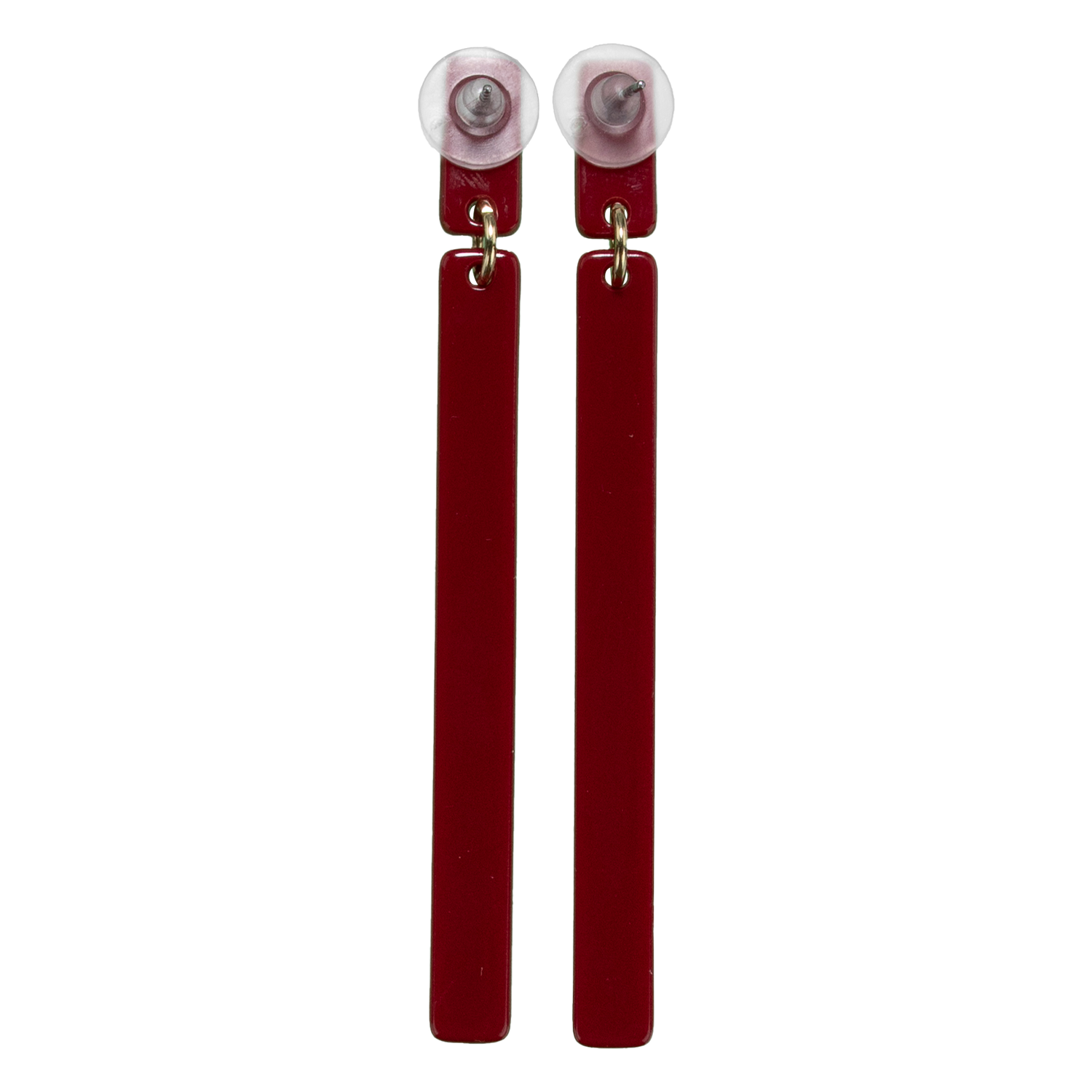 Maroon Keli Bar Earrings