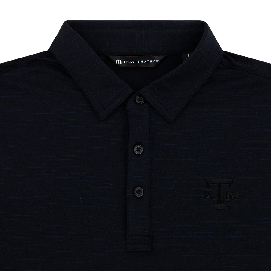 Texas A&M Travis Mathew Black The Heater Polo