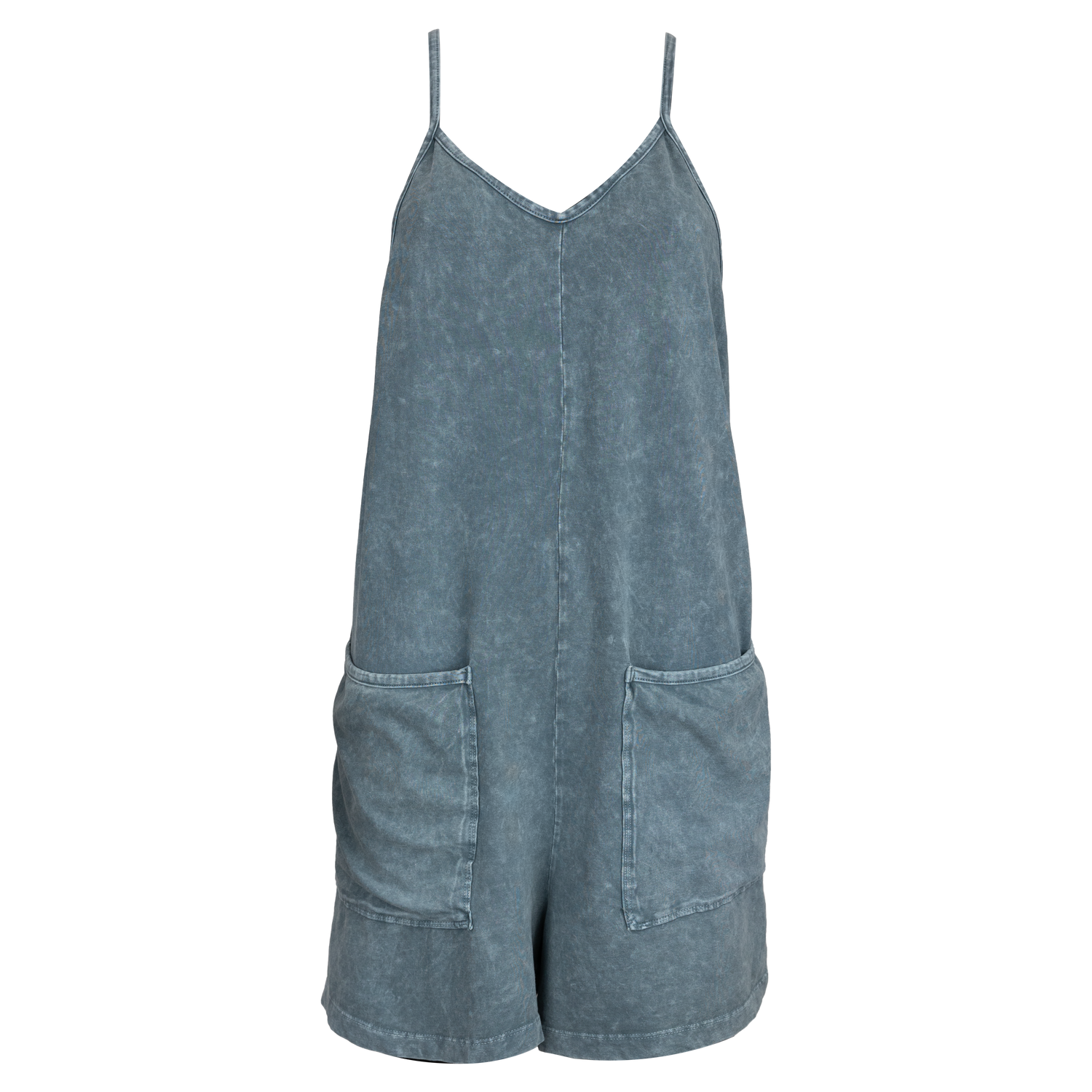Slate Blue Cotton Lycra Romper