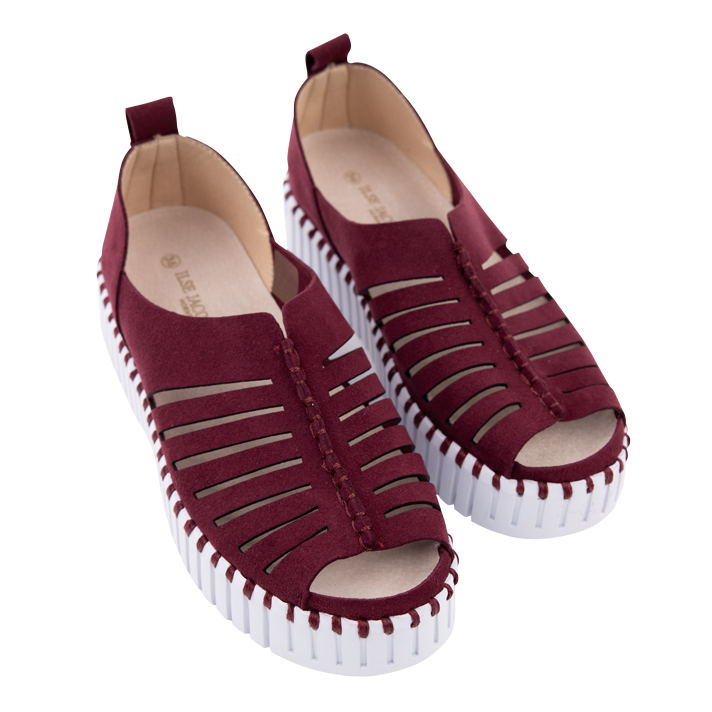 Maroon Open Toe Platform Sandal