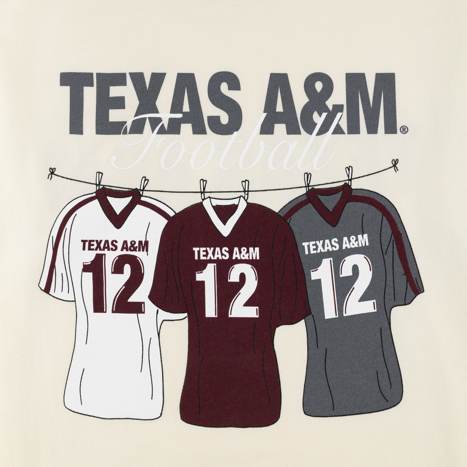 Texas A M Football Jersey Line T Shirt