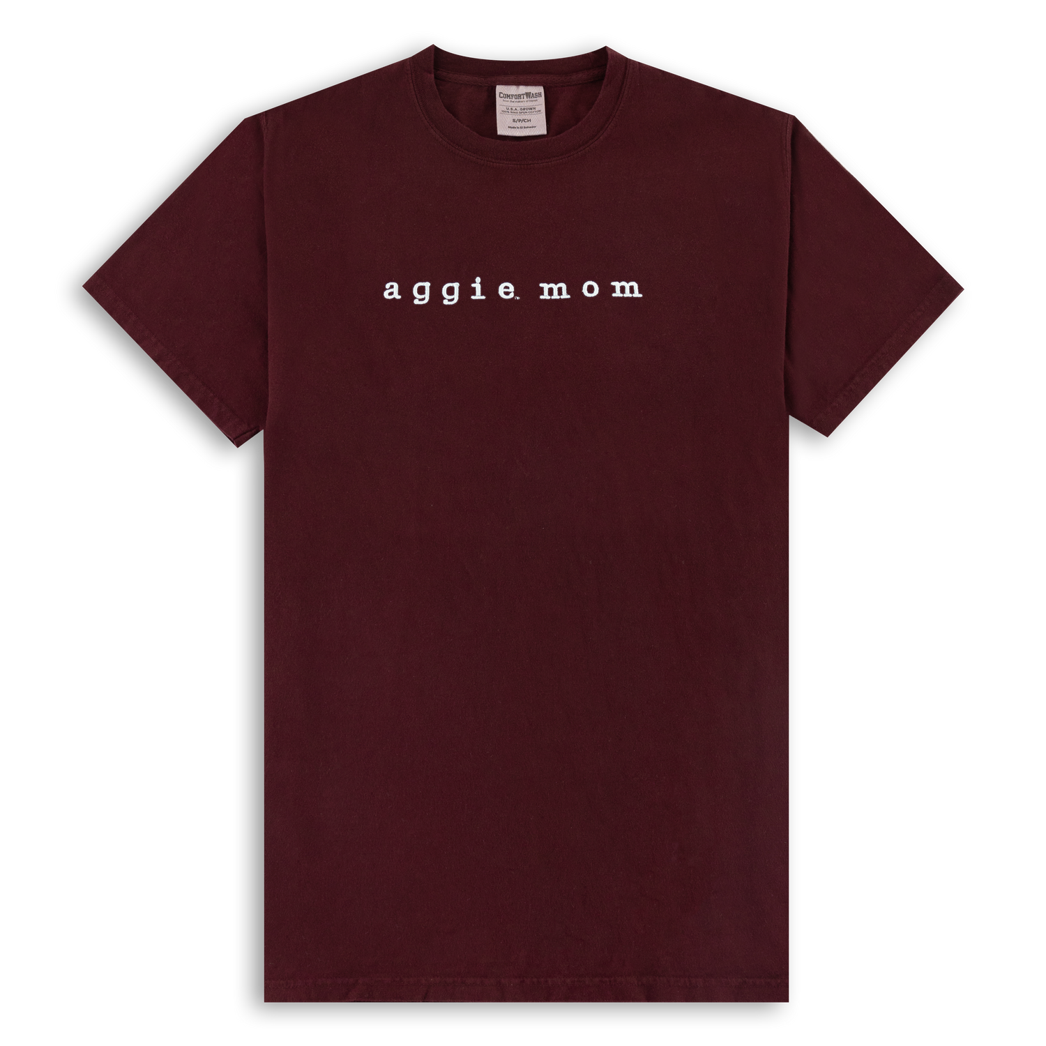 Maroon Aggie Mom Embroidered Shirt