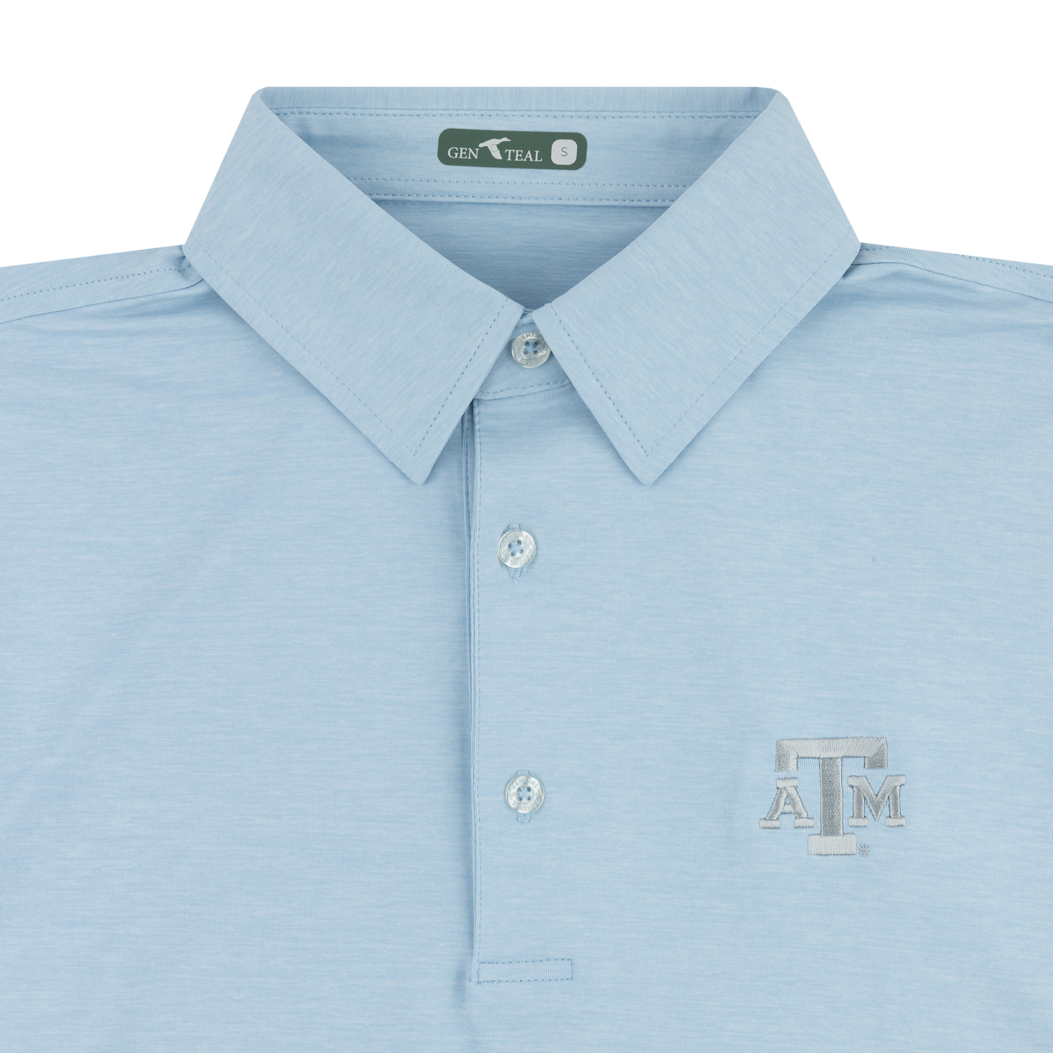 Texas A&M Gen Teal Heathered Brr Performance Polo