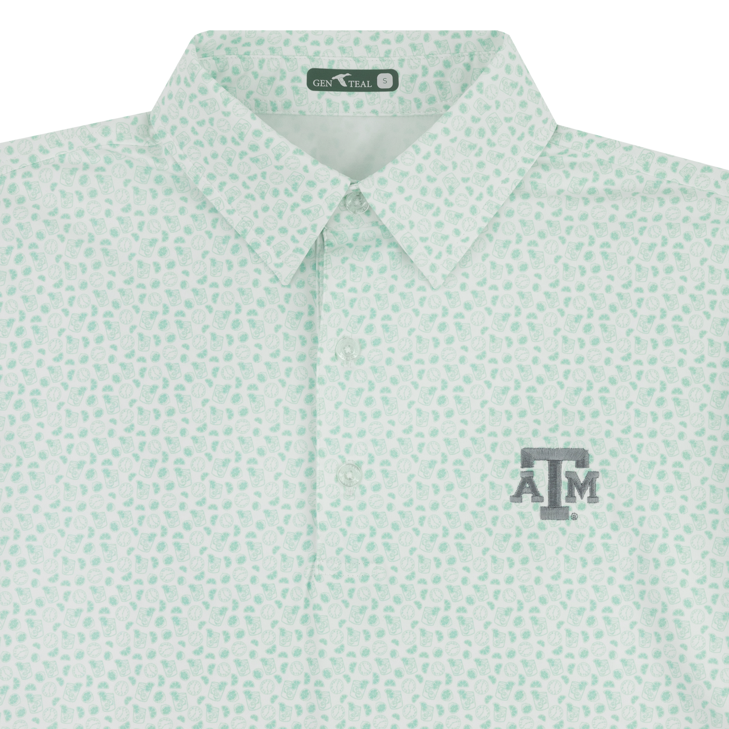 Texas A&M Gen Teal Happy Hour Performance Polo