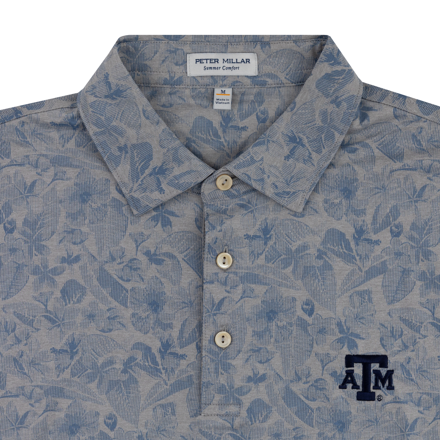 Texas A&M Peter Millar Shadow Stripe Floral Polo