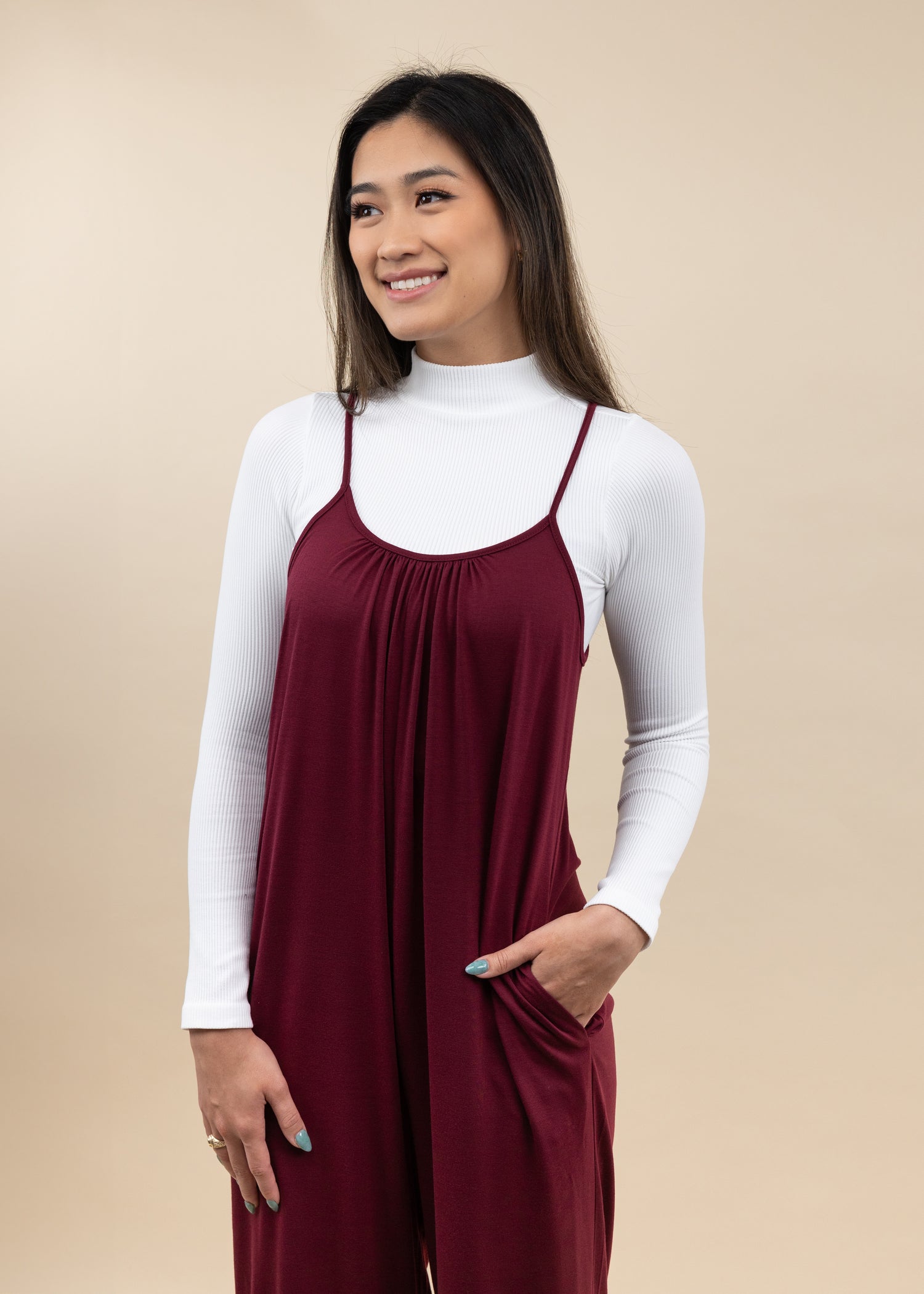 Maroon Straight Bottom Jumpsuit