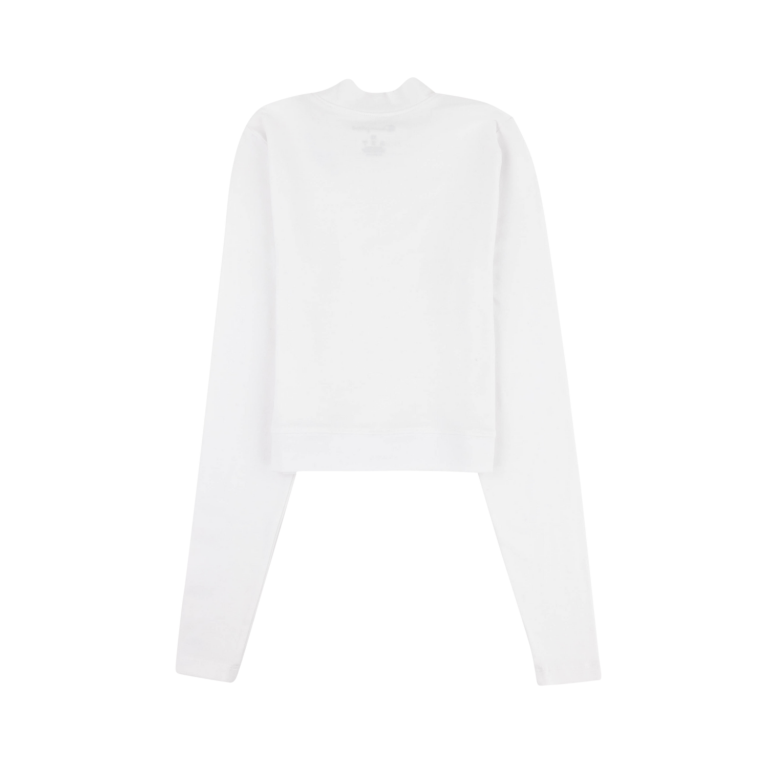 Script Aggies Champion Fitted LS Mock Neck Crop - White