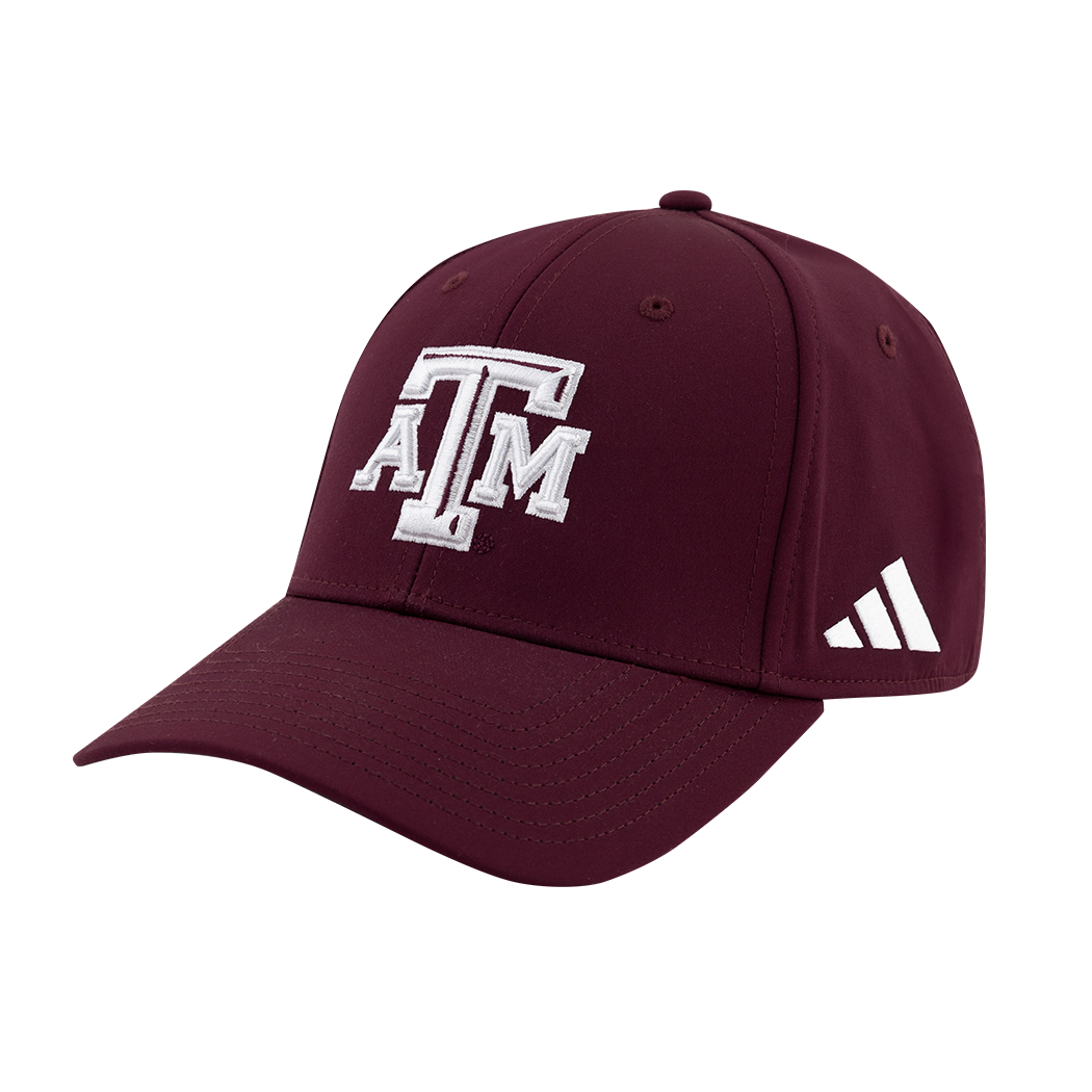 Texas A&M Adidas Coaches Smooth Structured Flex Fitted Hat
