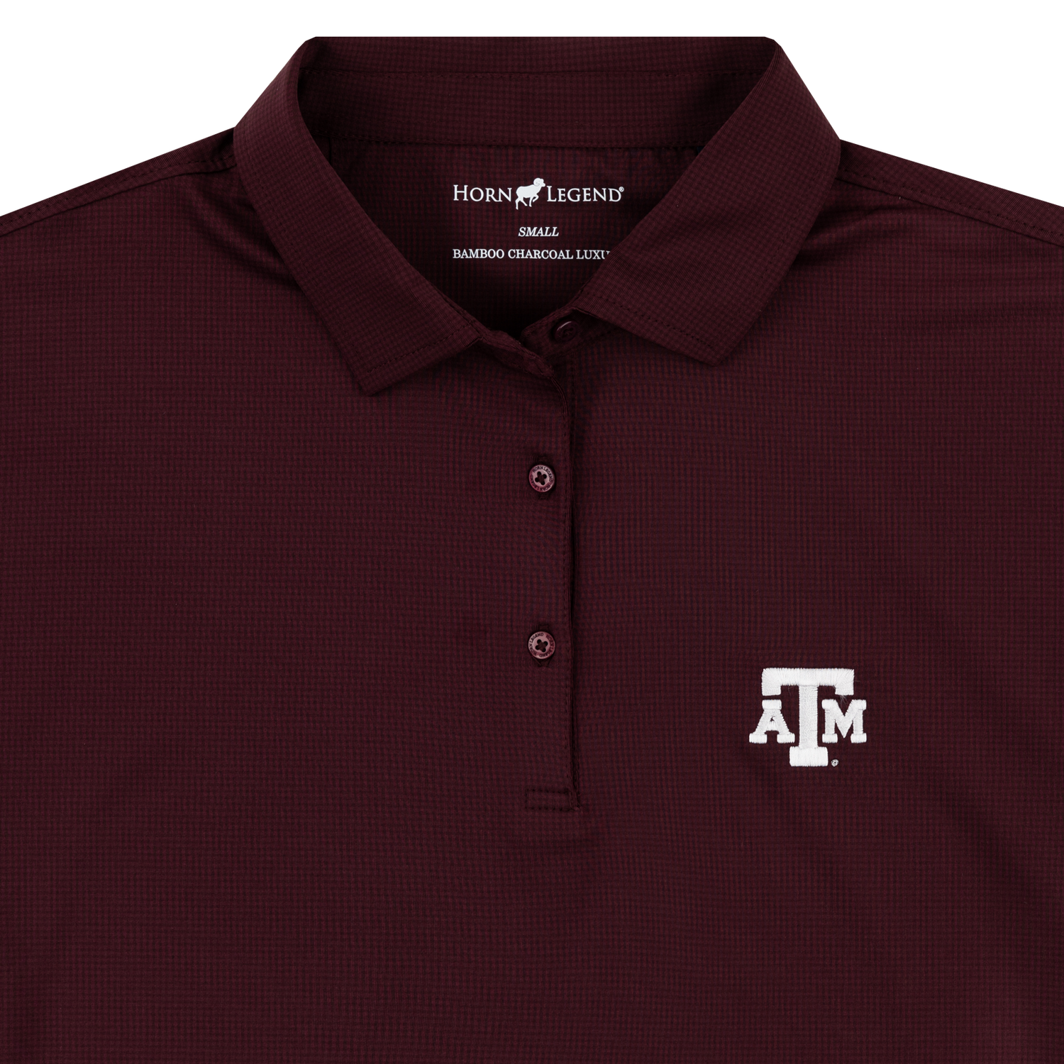 Texas A&M Horn Legend Gingham Maroon Polo