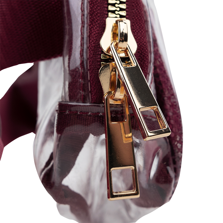Maroon Clear Fanny Pack