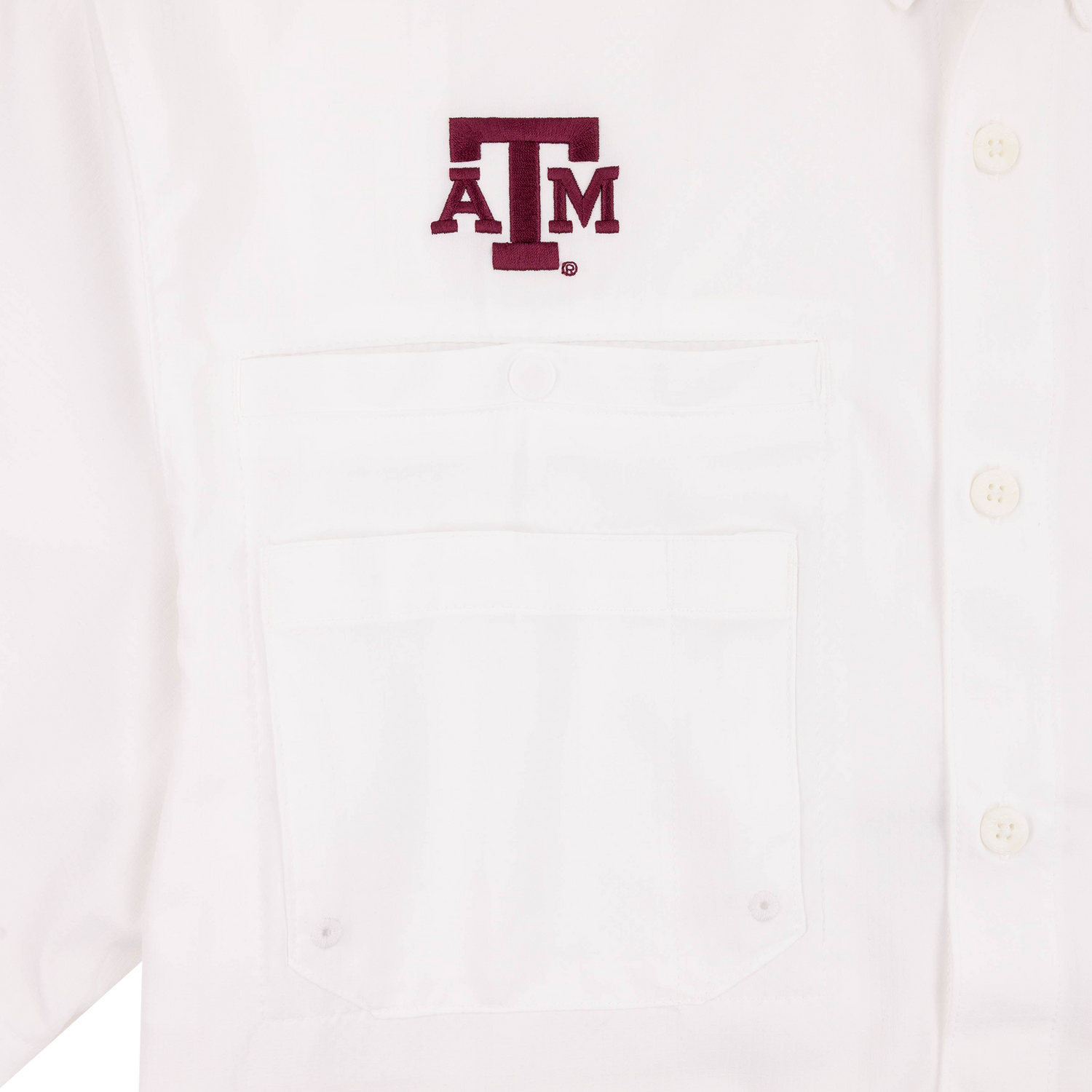 Texas A&M Columbia White Tamiami Short Sleeve Shirt