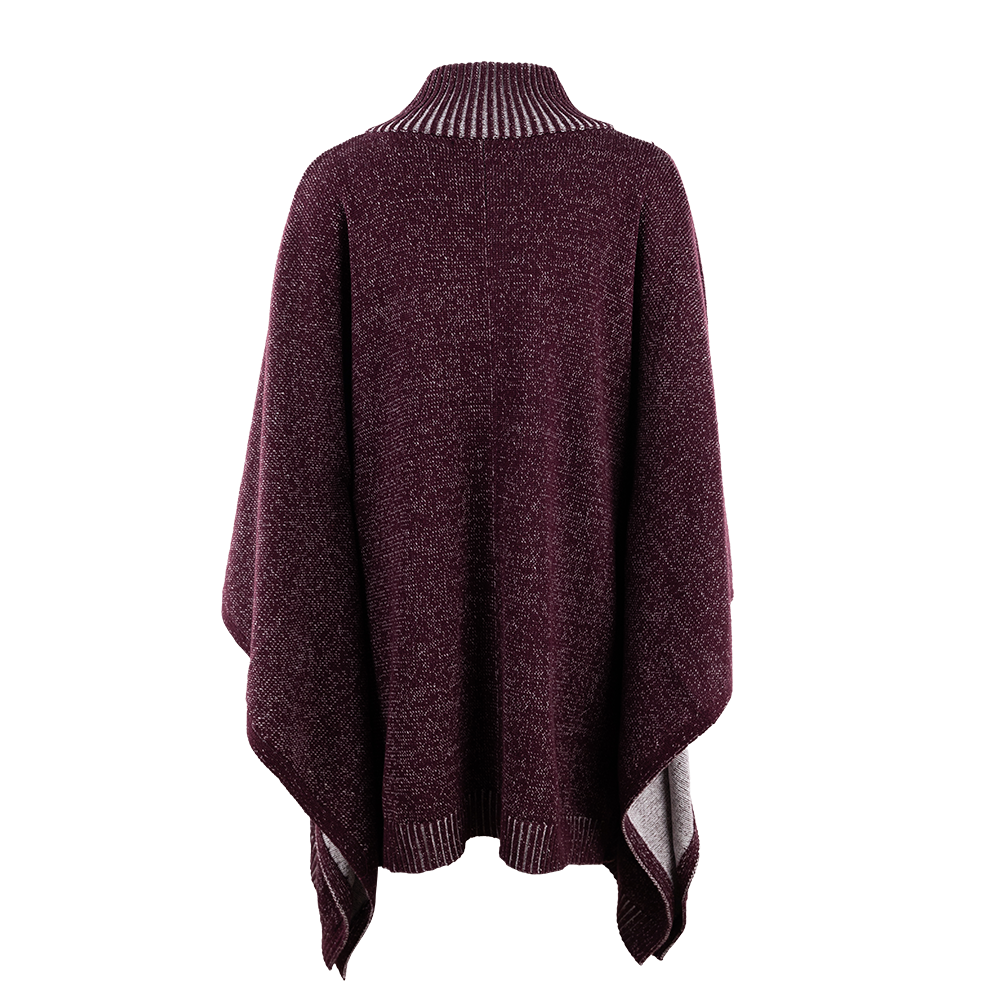 Maroon Garibaldi Knit Poncho