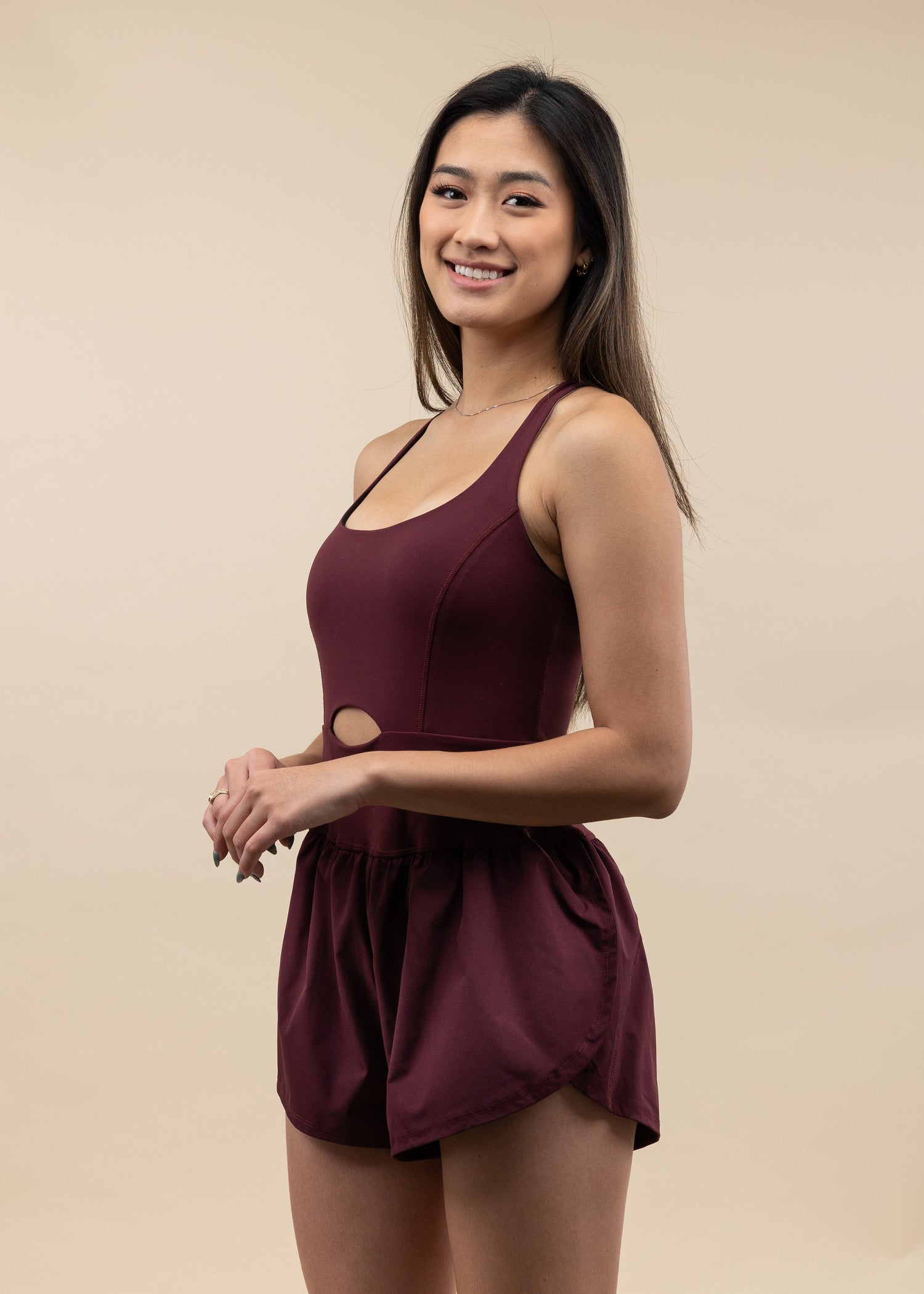 Maroon Activewear Romper