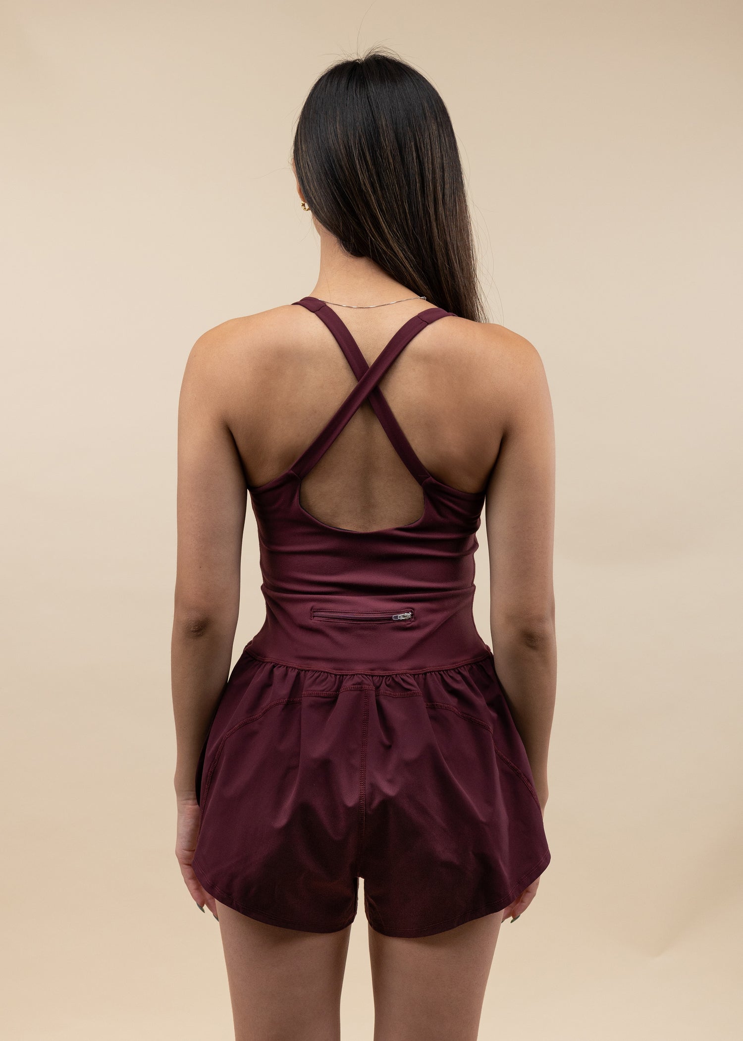 Maroon Activewear Romper