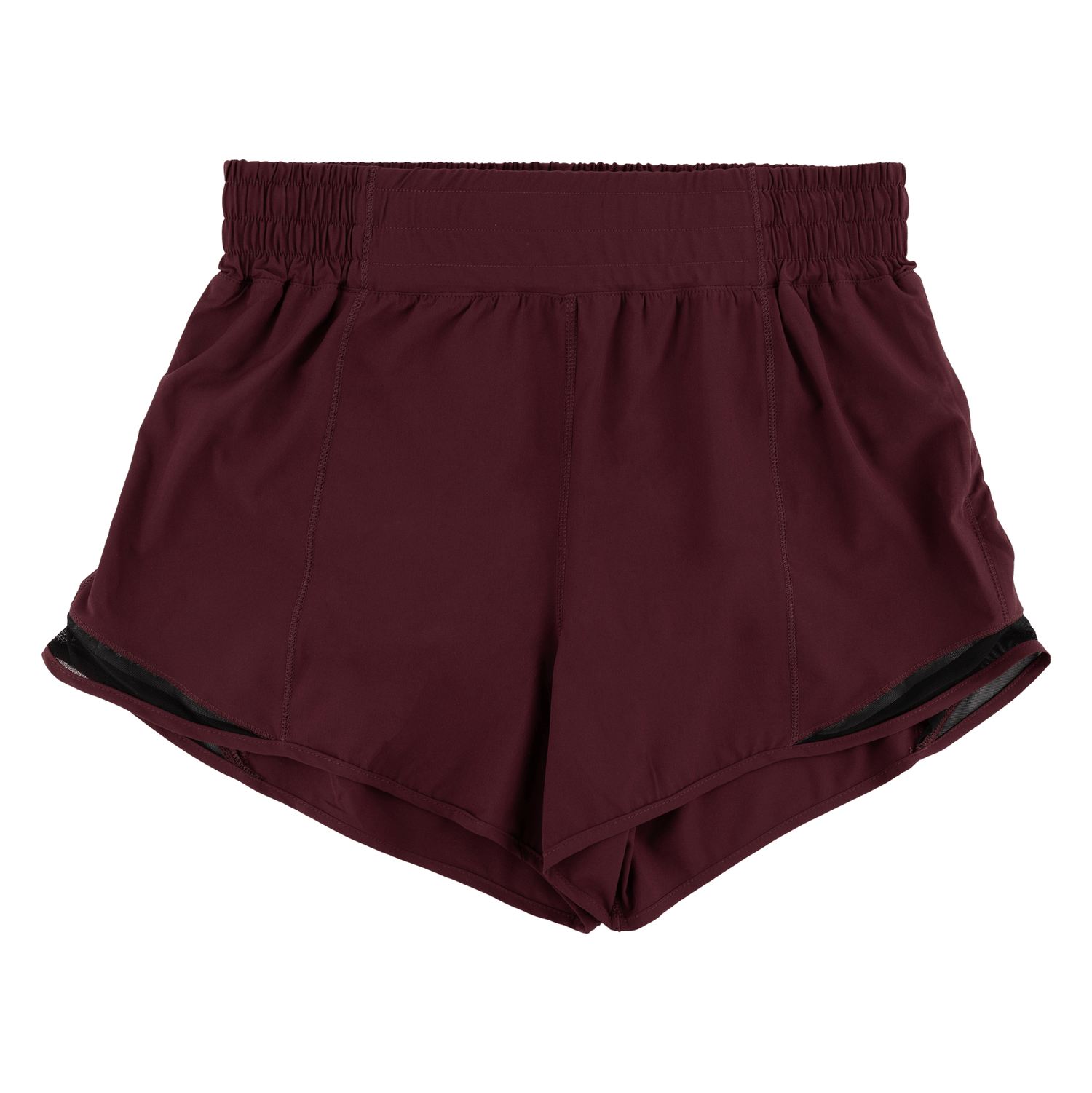 Maroon Athletic Mesh Detail Shorts