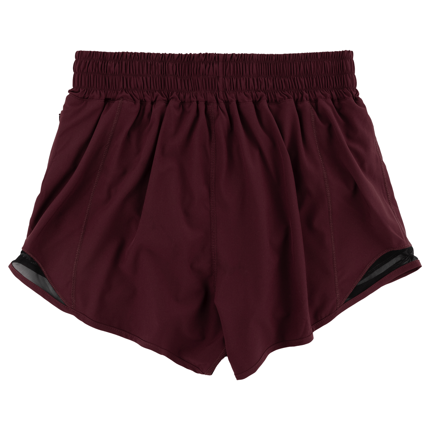 Maroon Athletic Mesh Detail Shorts
