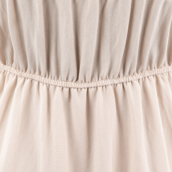 Cream Tiered Ruffle Strap Dress