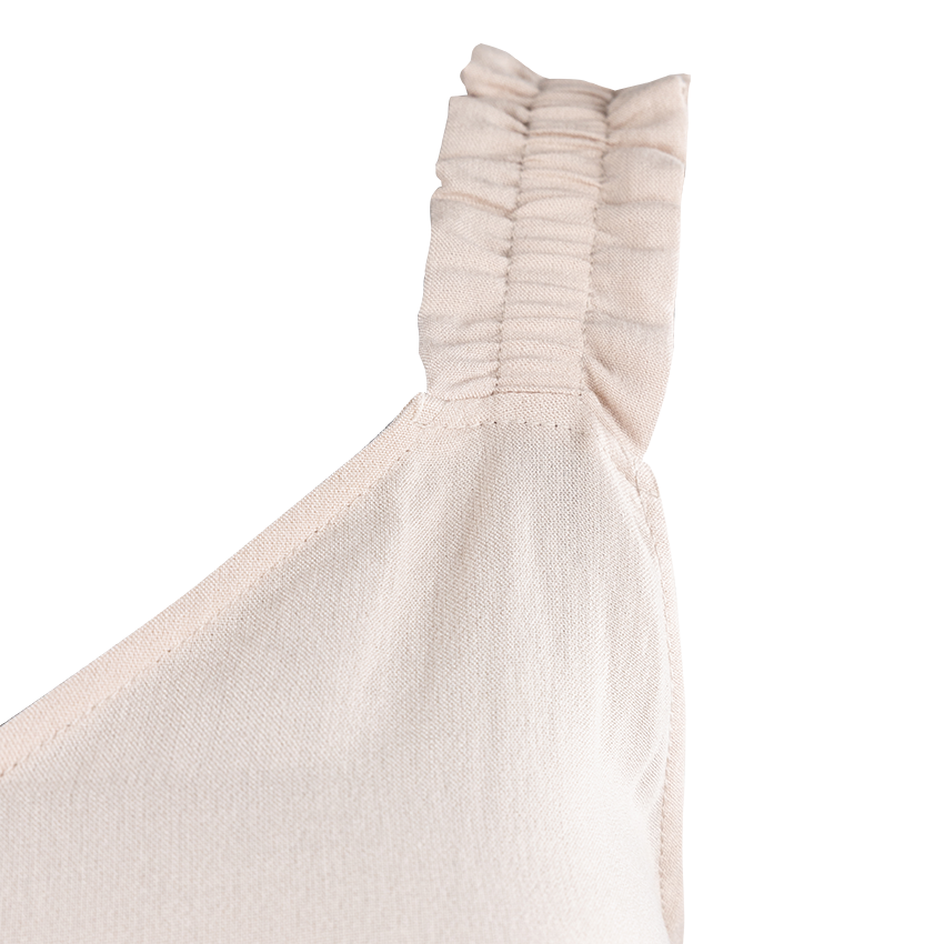 Cream Tiered Ruffle Strap Dress