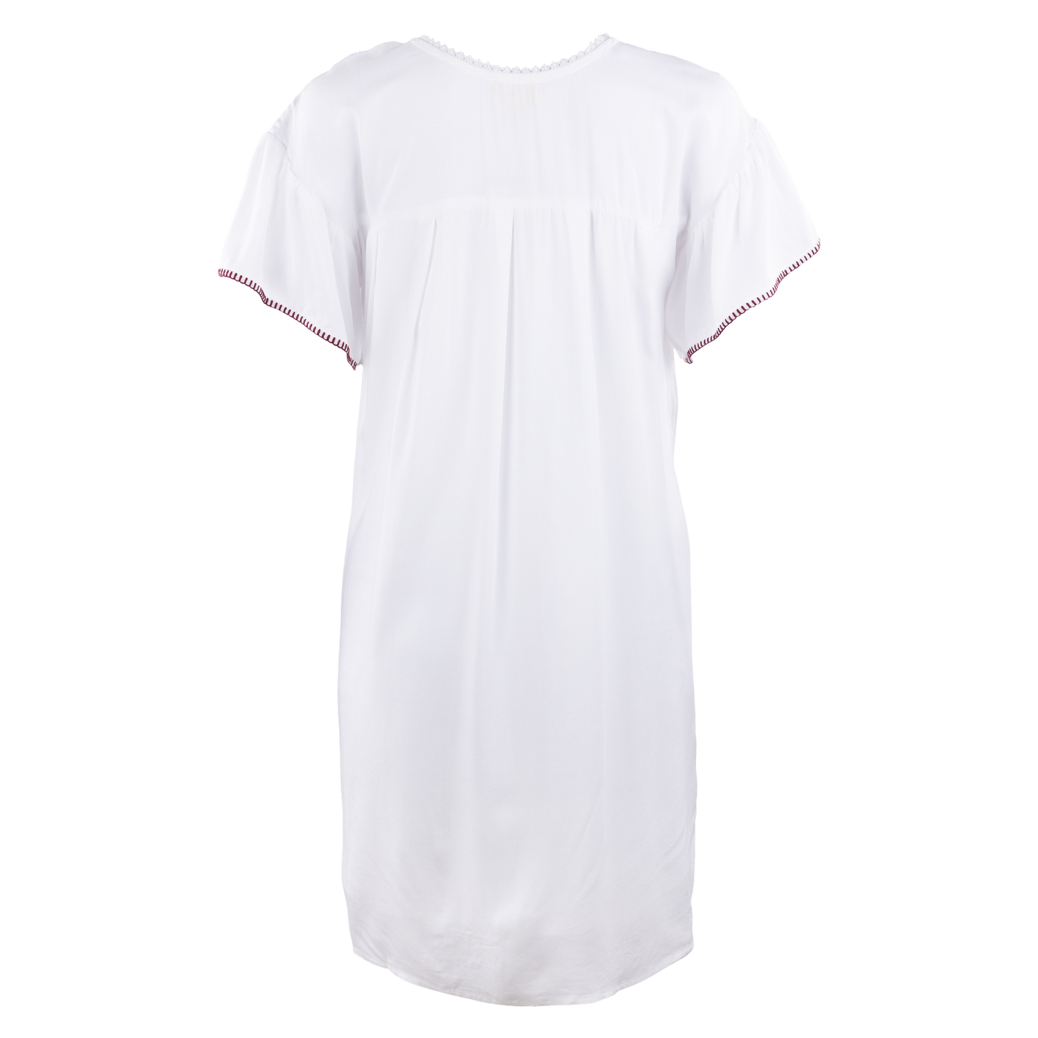 Layerz White Dress Maroon Embroidery