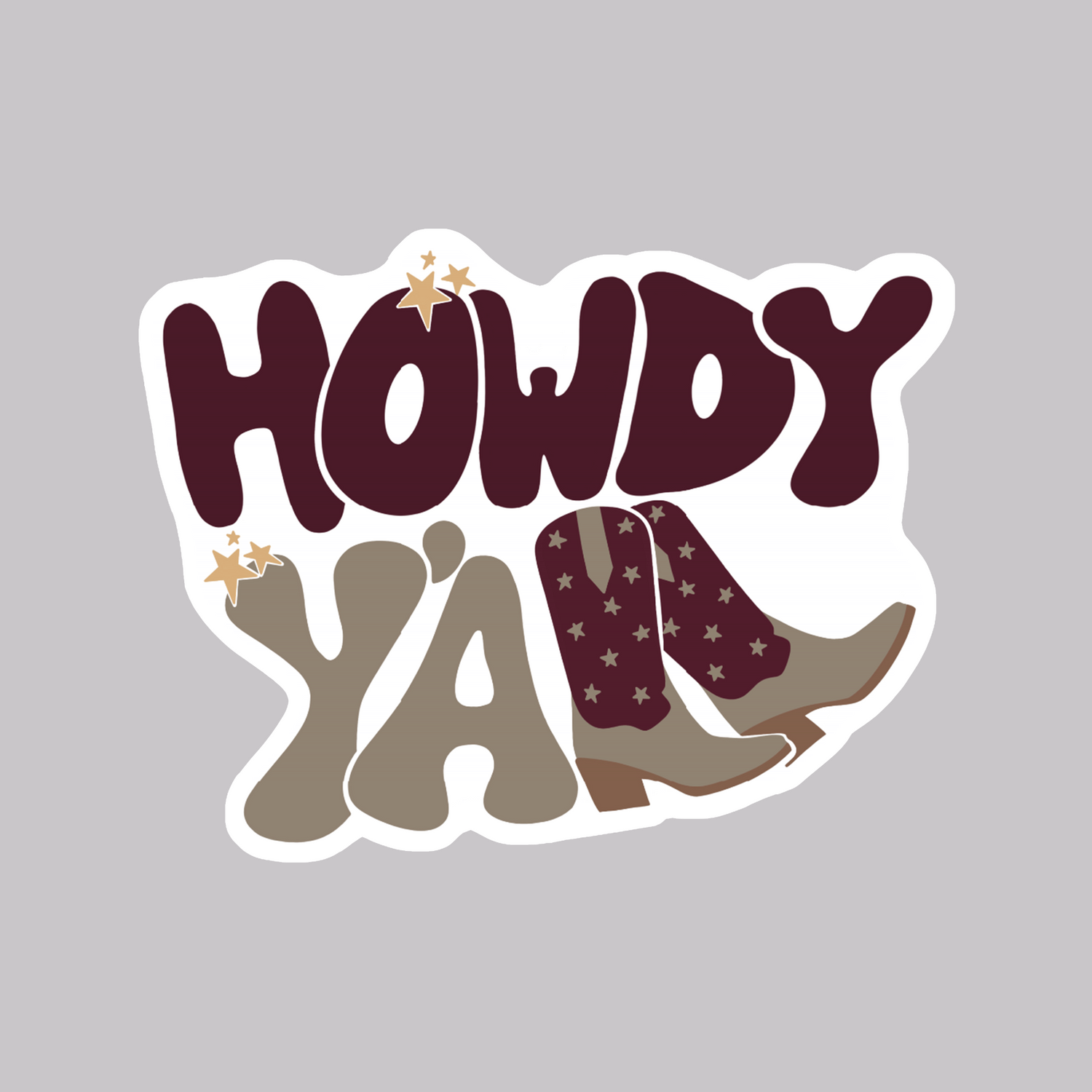 Howdy Y'all Cowboy Sticker