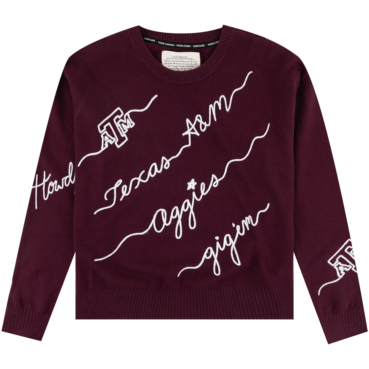 Texas A&M KADYLUXE Love Note Sweater - Maroon