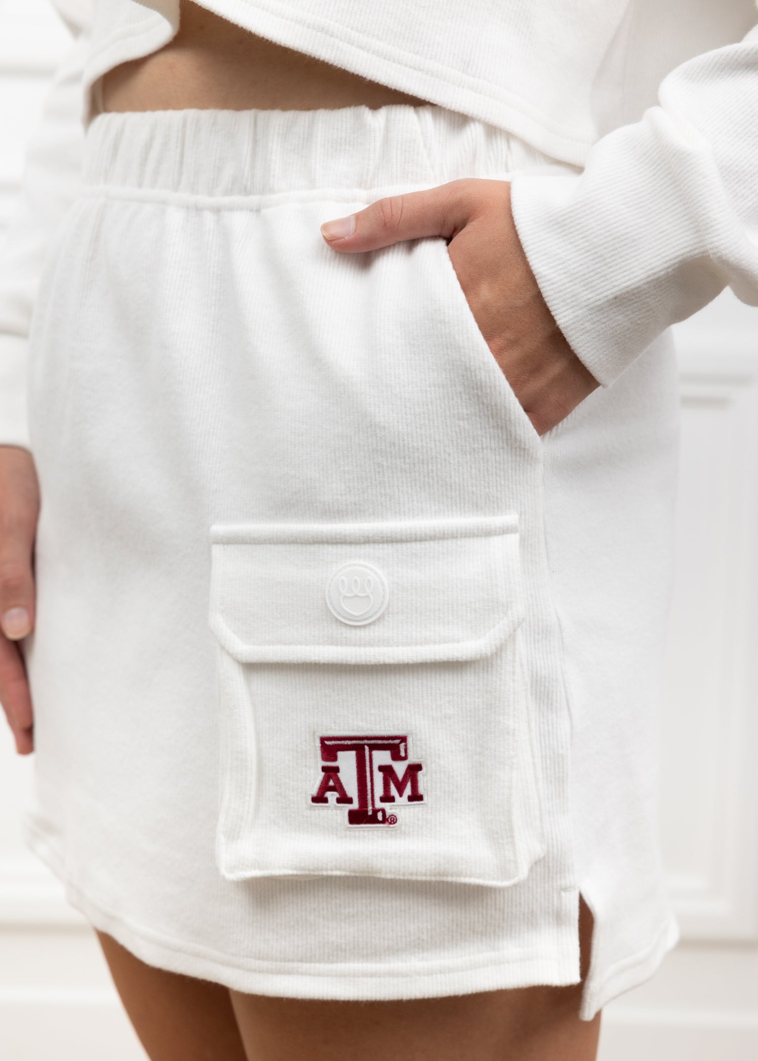 Texas A&M KADYLUXE Corduroy Collar Top and Skirt Set