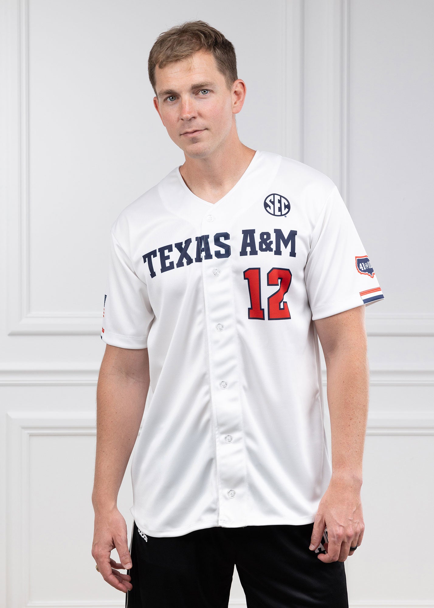 Texas A&M Red White and Blue Baseball Jersey