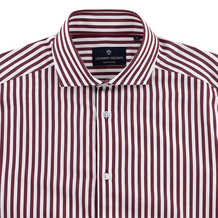 Vertical Striped Luchiano Visconti Button Down Top in Maroon, Size XL, Cotton from Aggieland Outfitters Vertical Striped Luchiano Visconti Button Down Top in Maroon, Size XL, Cotton from Aggieland Outfitters