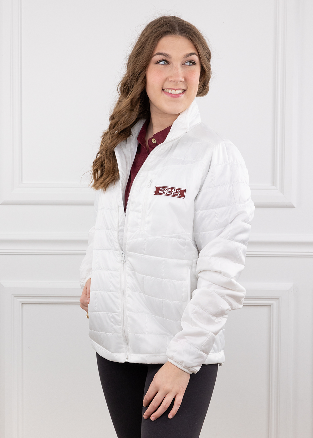Texas A&M Andrea Patch Quilted Puff Jacket