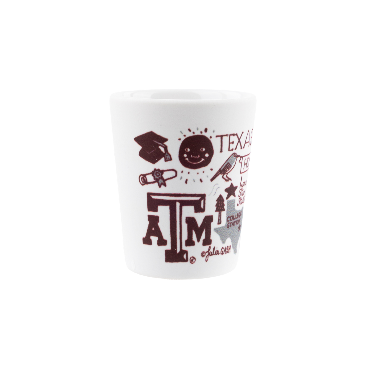 Texas A&M Julia Gash Matte Shot Glass