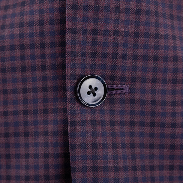 Empire Clothing Plaid Wool Sports Coat - Maroon