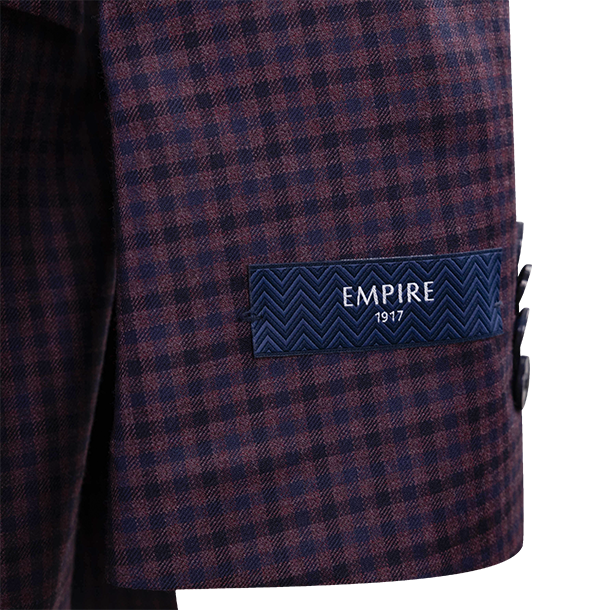 Empire Clothing Plaid Wool Sports Coat - Maroon