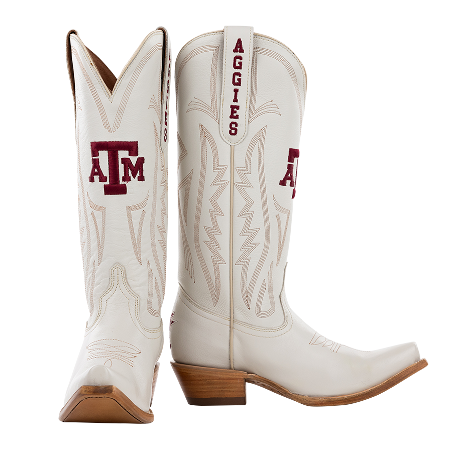 Texas A&M Aggies Womens Ivory Tall Boots