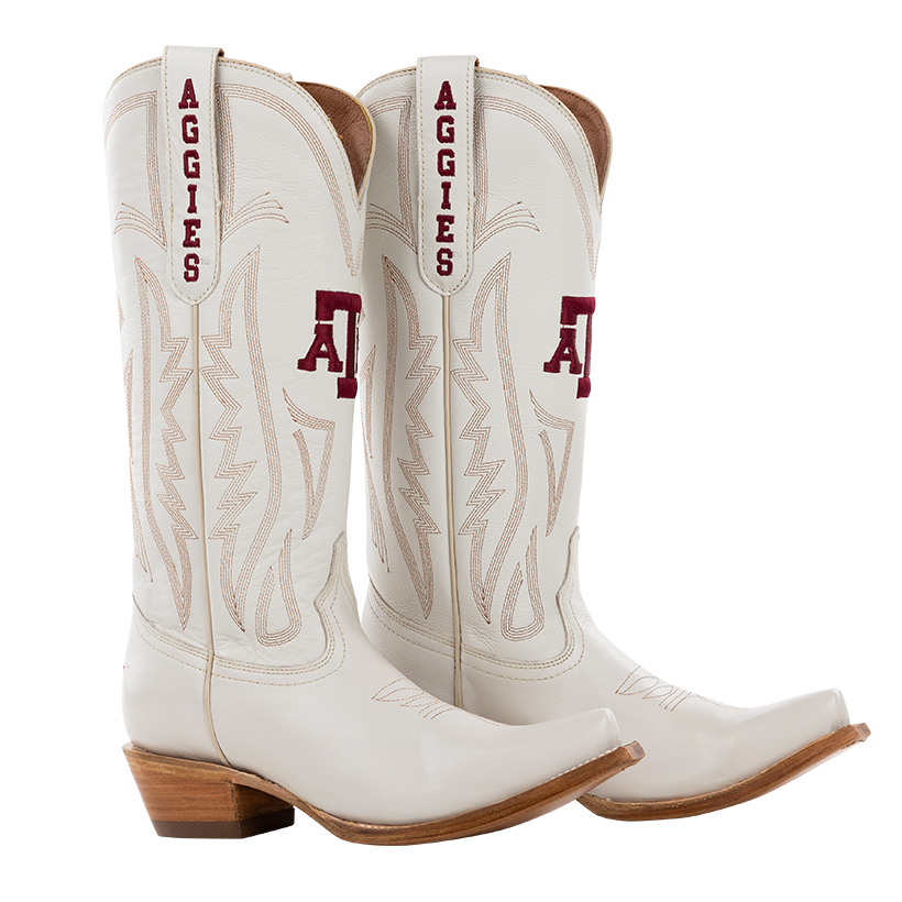 Texas A&M Aggies Womens Ivory Tall Boots