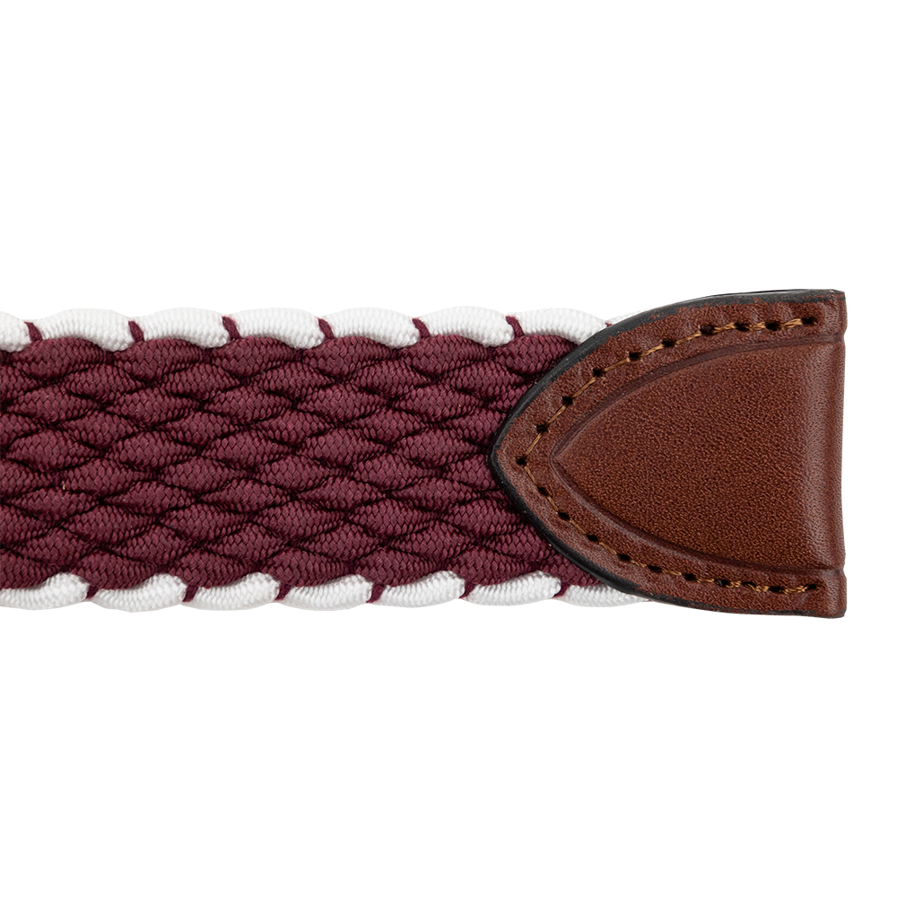 Maroon and White College Belt
