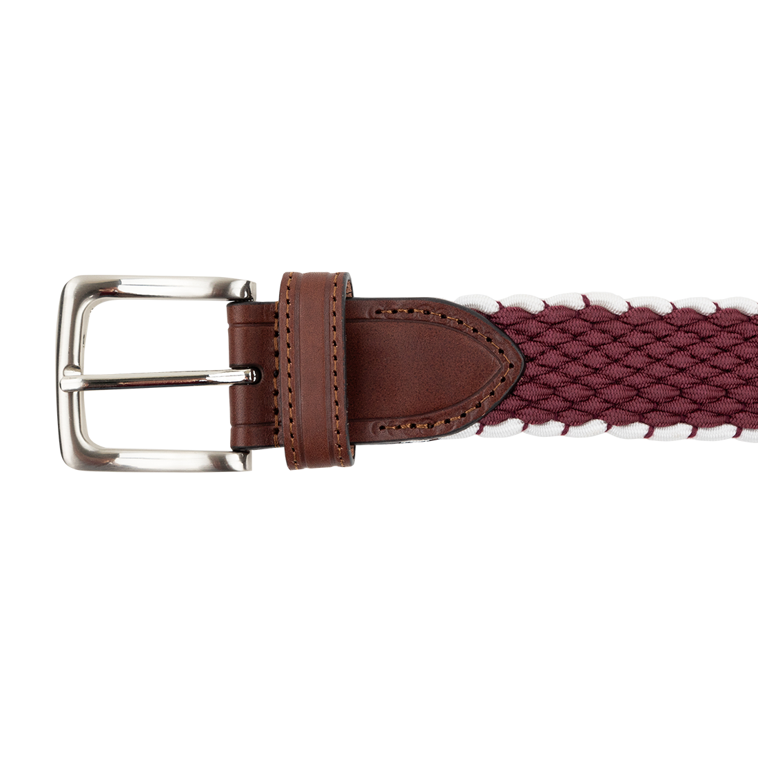 Maroon and White College Belt